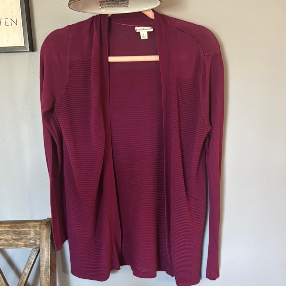 Croft & Barrow Red Cardigan Sweater Open Front